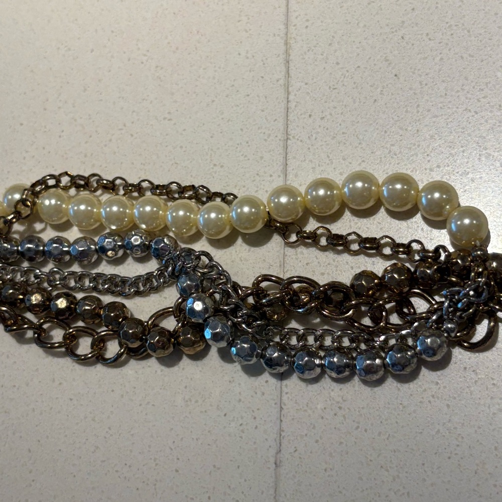 Chunky Multi 6 Strand Chain Bracelet - Picture 5 of 7